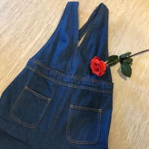 Plunging Denim Jumpsuit - Urban Outfitters